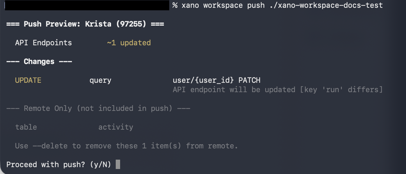 CLI push preview — remote only