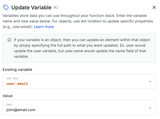 Dot Notation Syntax Dot Notation - Xano Documentation