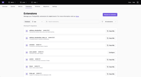 View available extensions in console