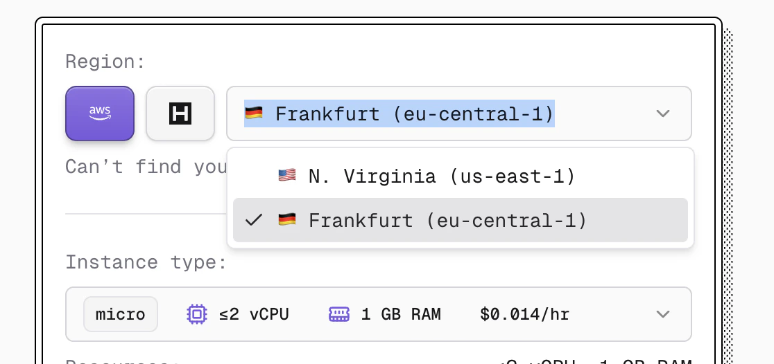 Frankfurt now available as a region