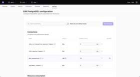 Update PostgreSQL config directly from console