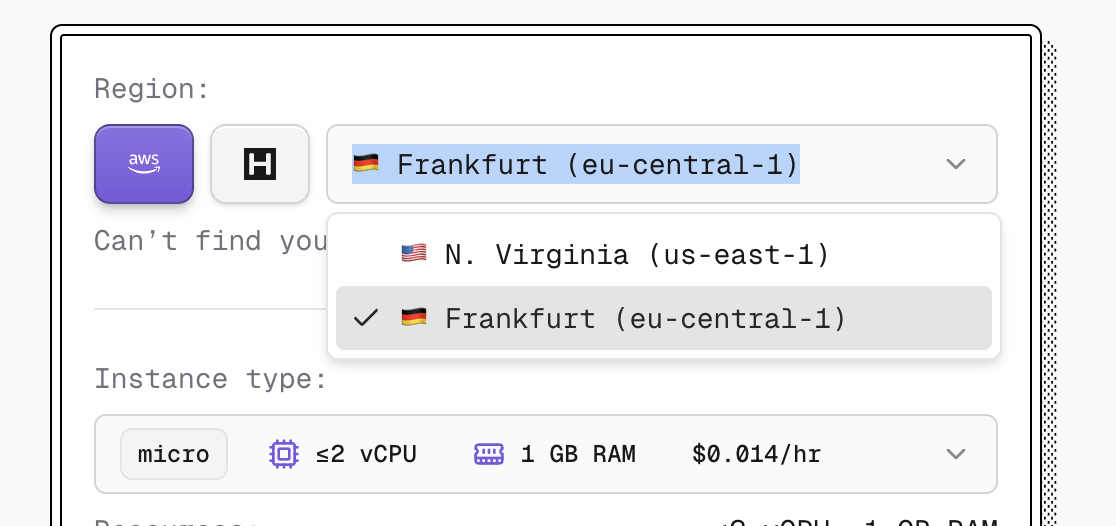 Frankfurt now available as a region