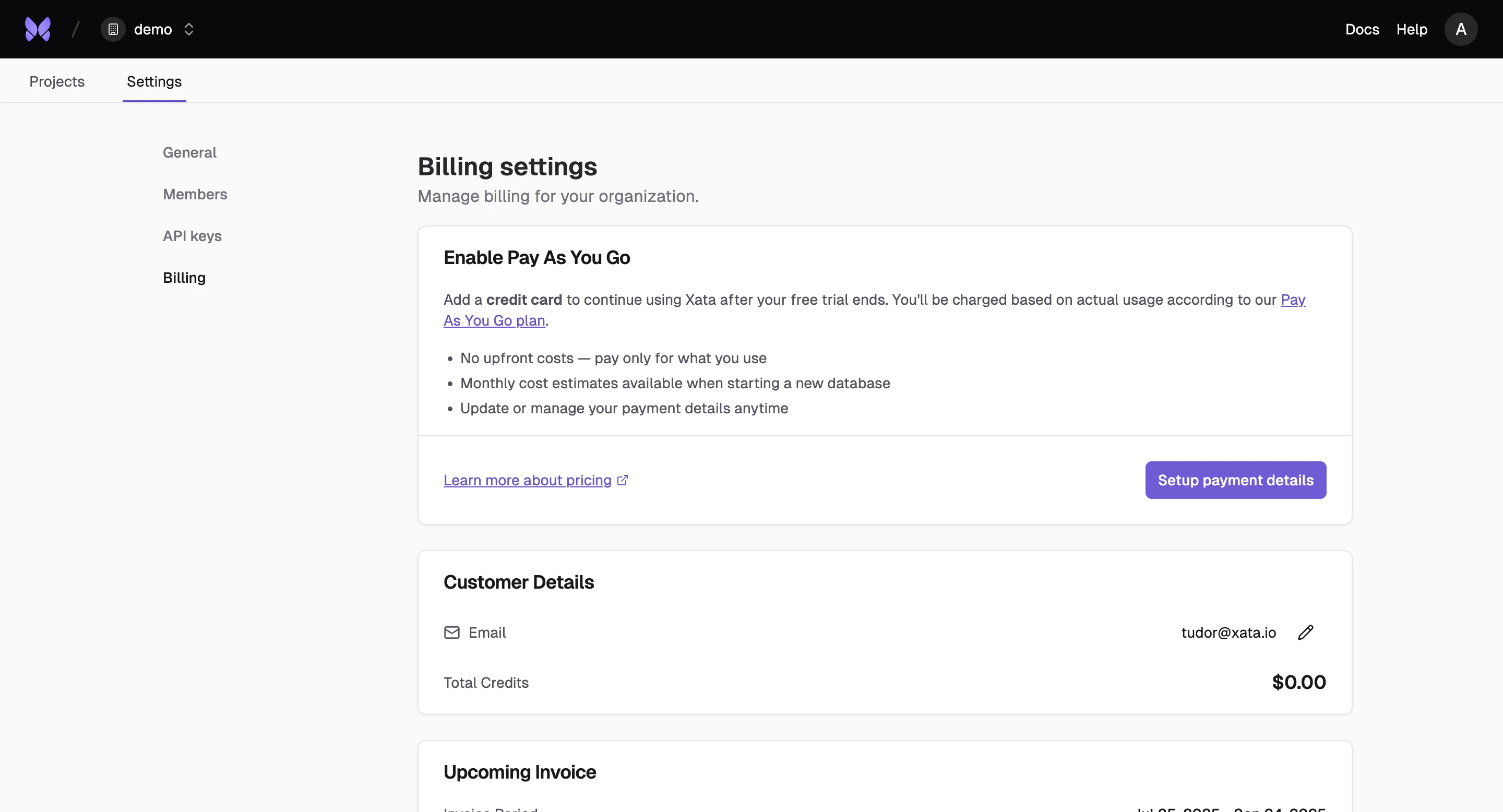 Organization billing interface