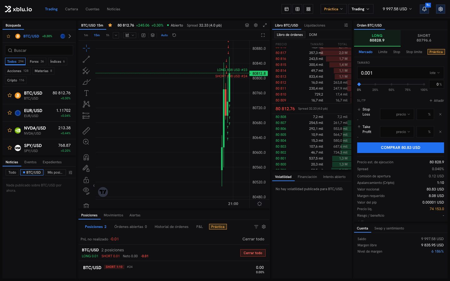El terminal de trading de Xblu