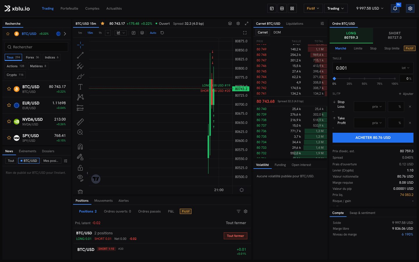 Le terminal de trading Xblu