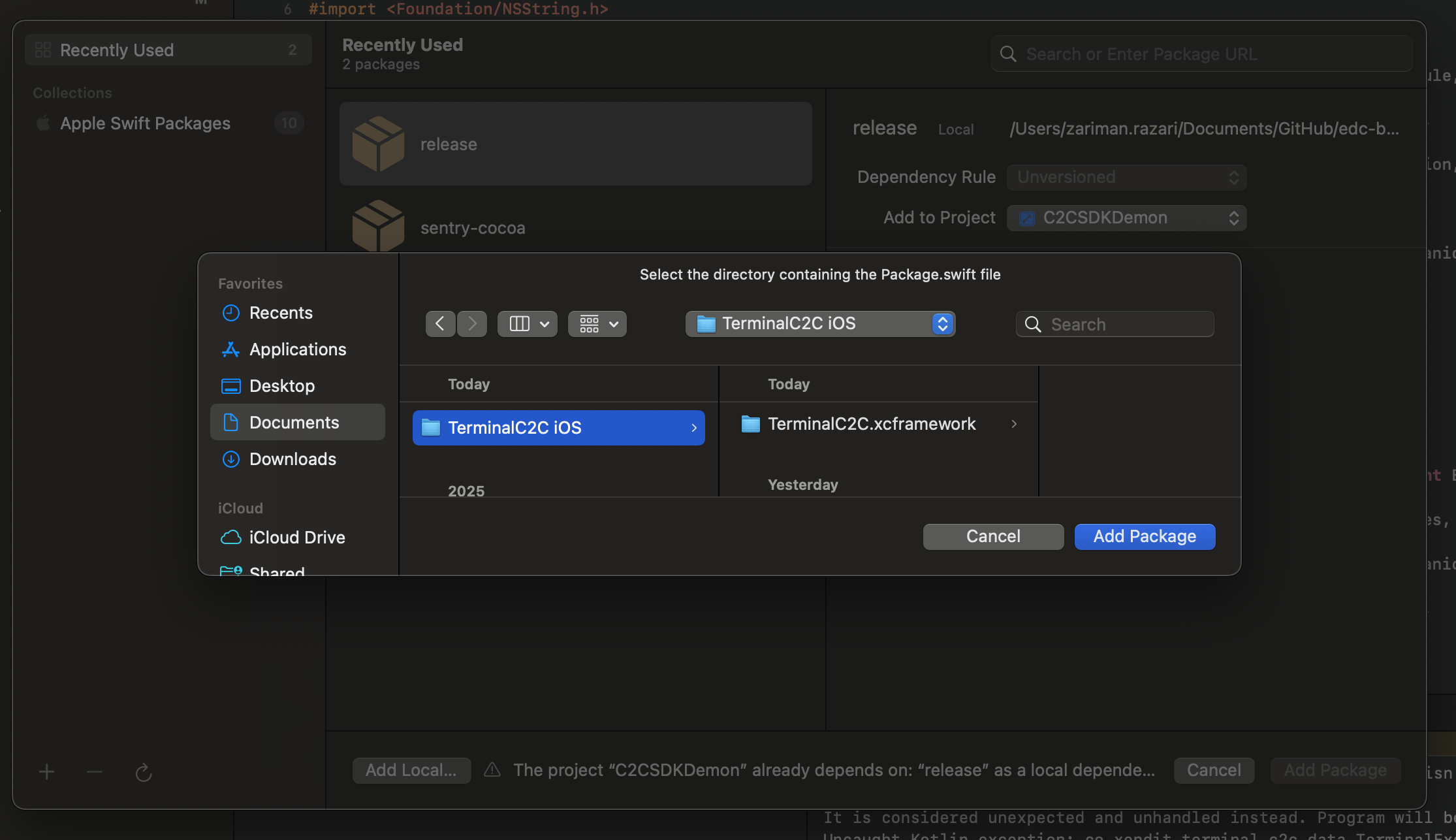 Locating the extracted framework files