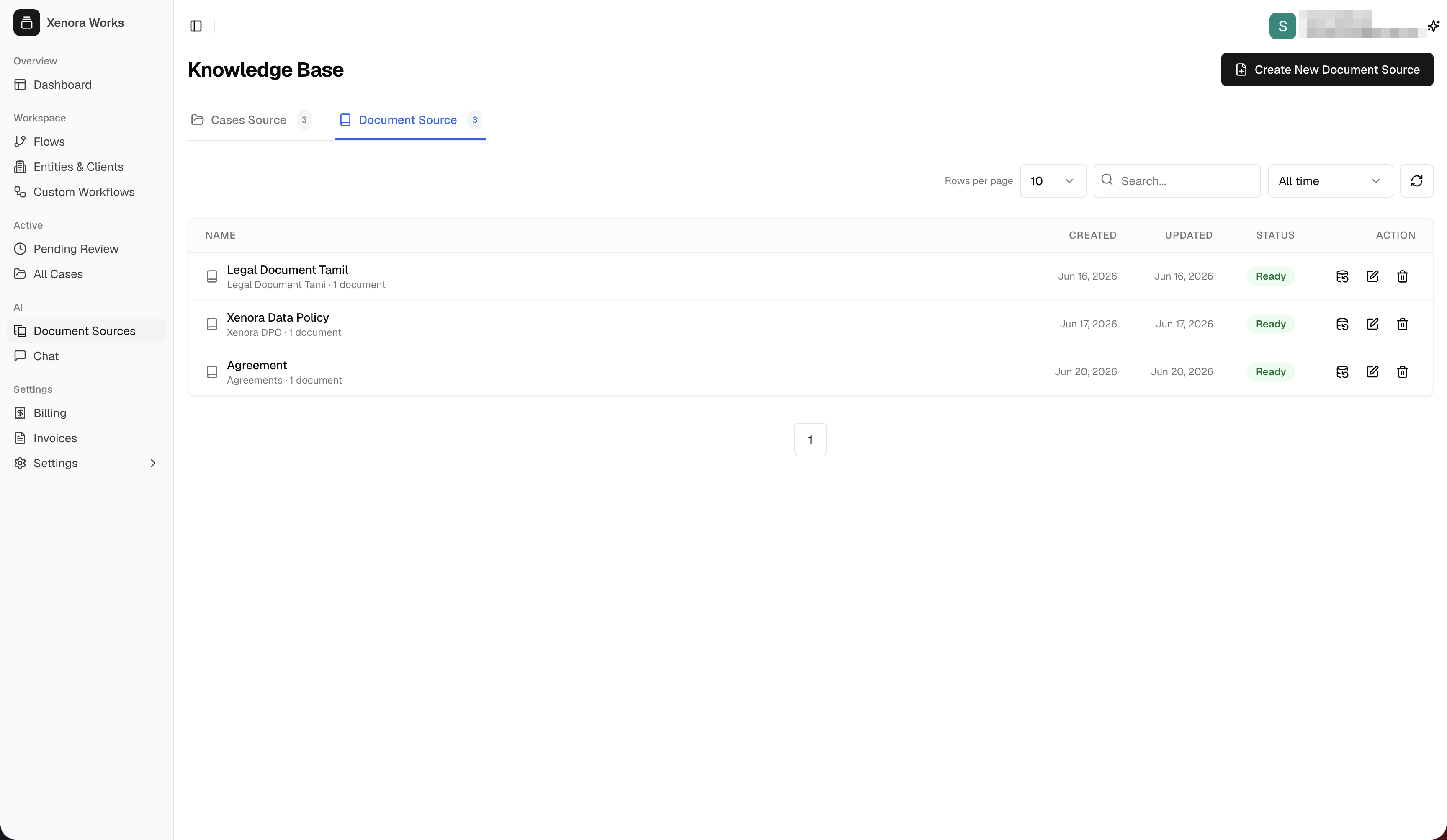 Knowledge Base page