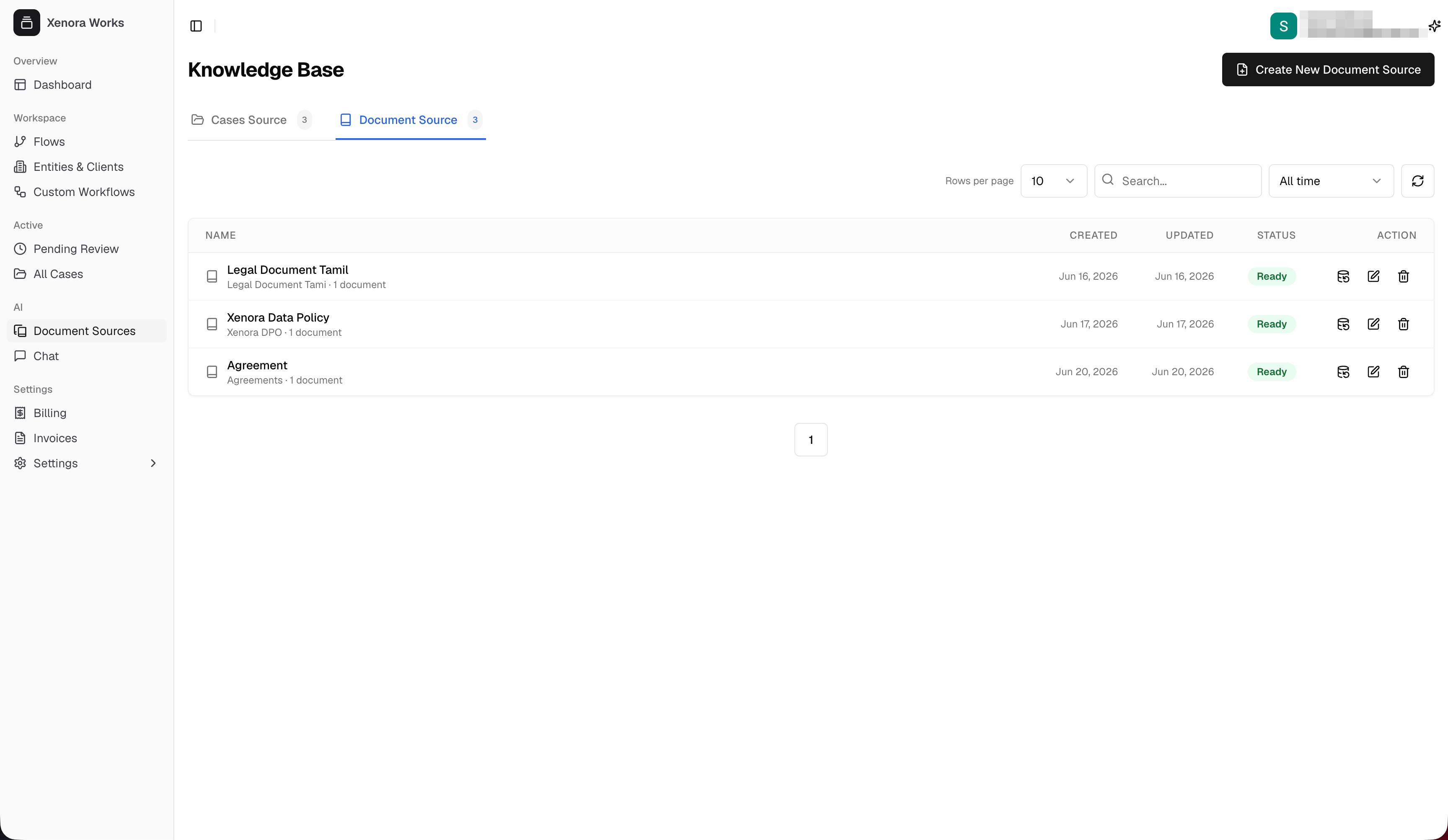 Knowledge Base page