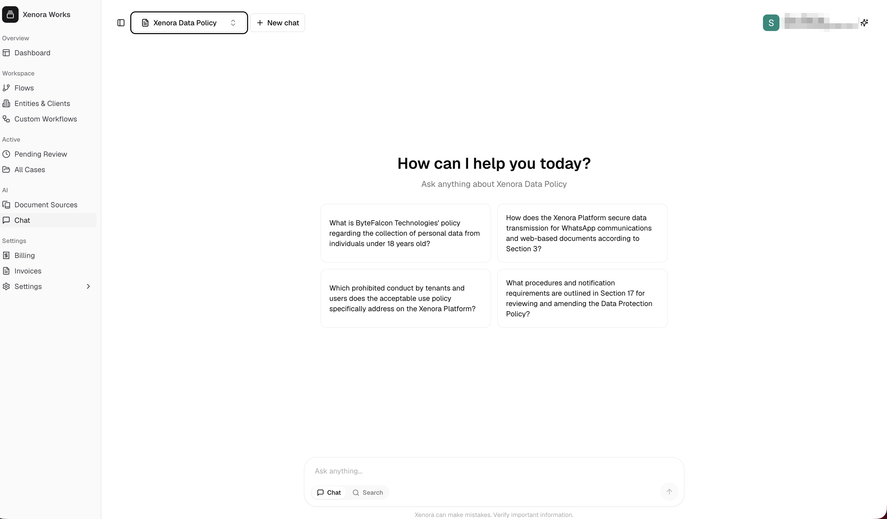 Chat page