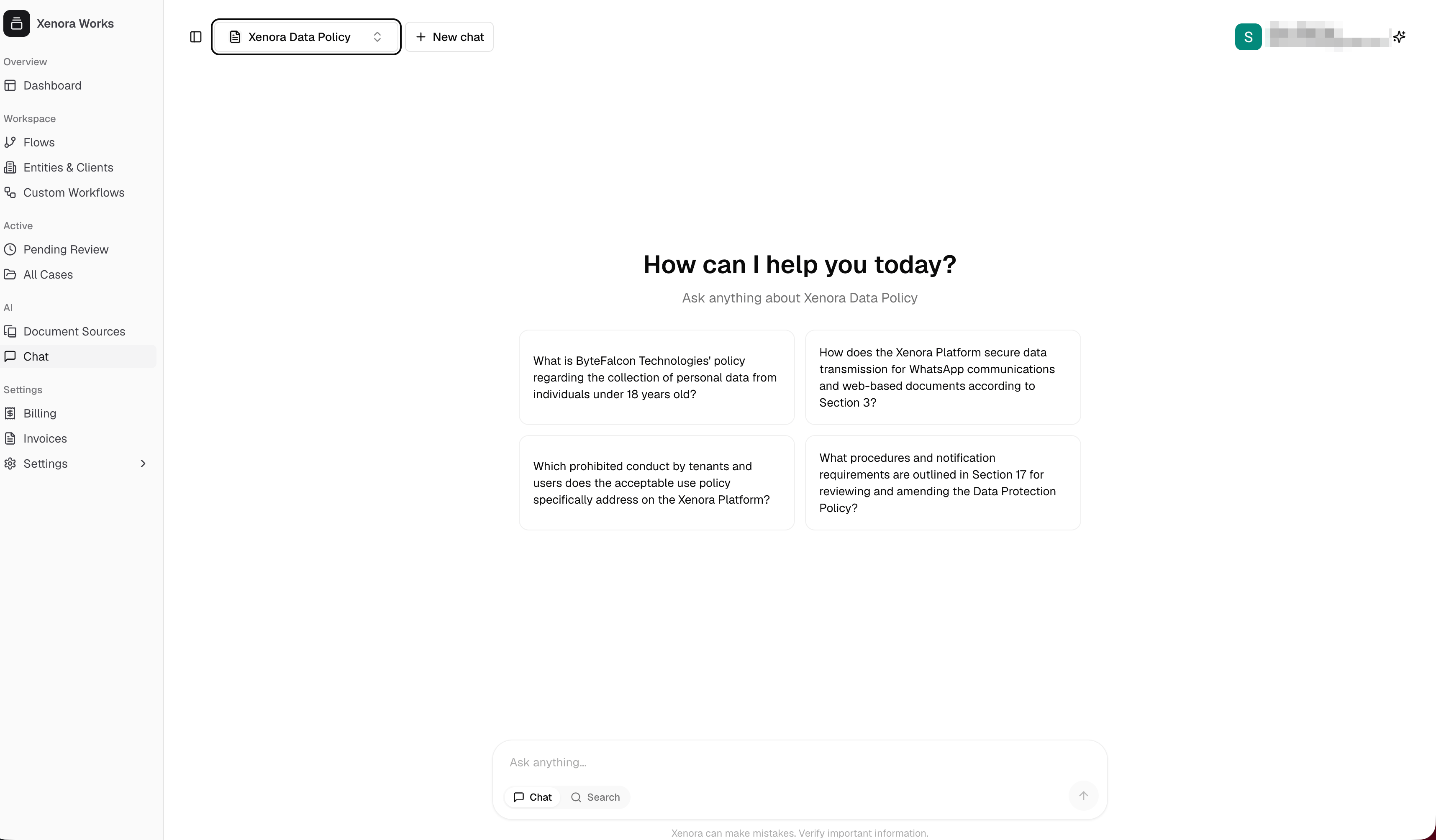 Chat page