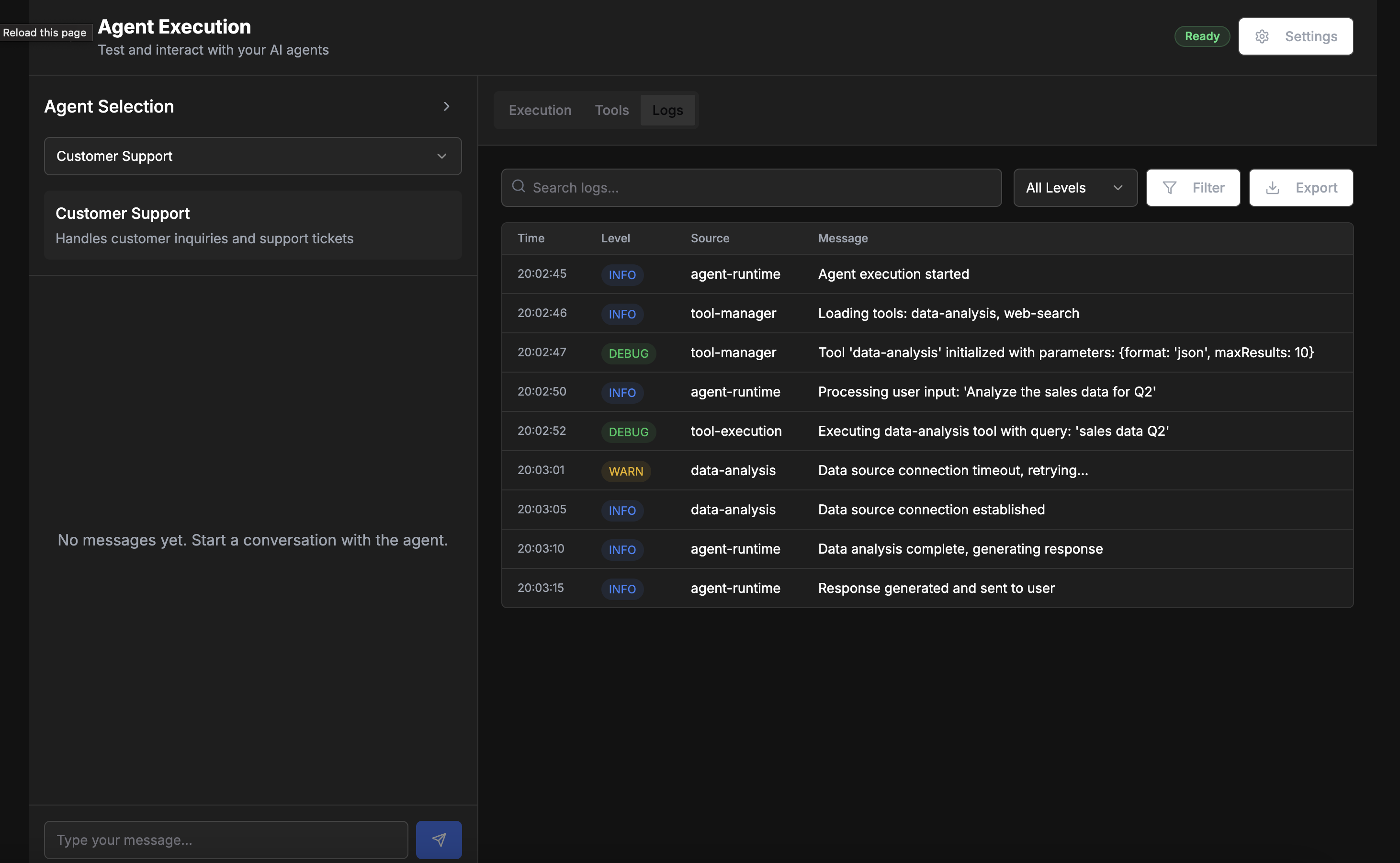 Xenovia Agent Execution Interface