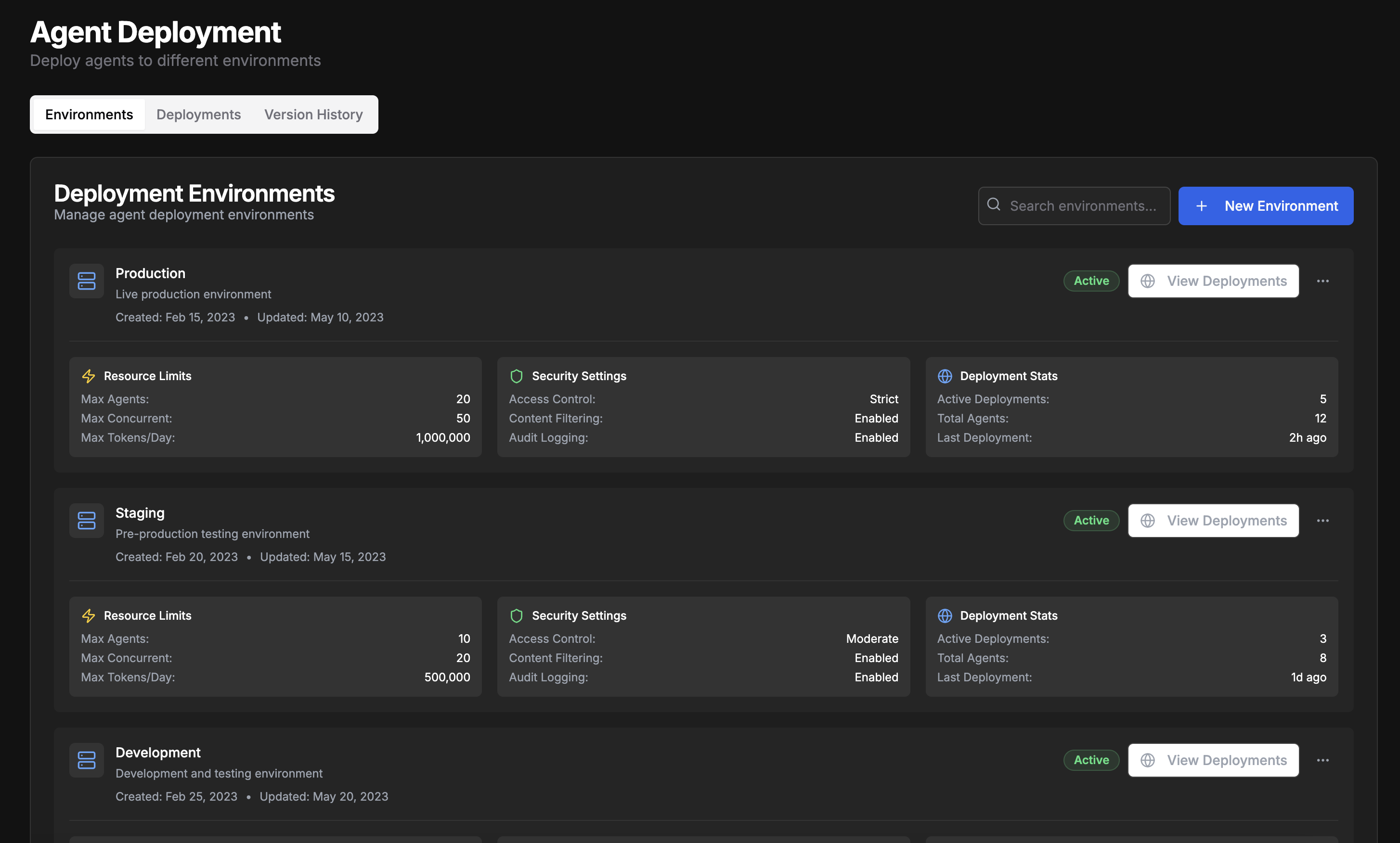 Xenovia Deployment Dashboard
