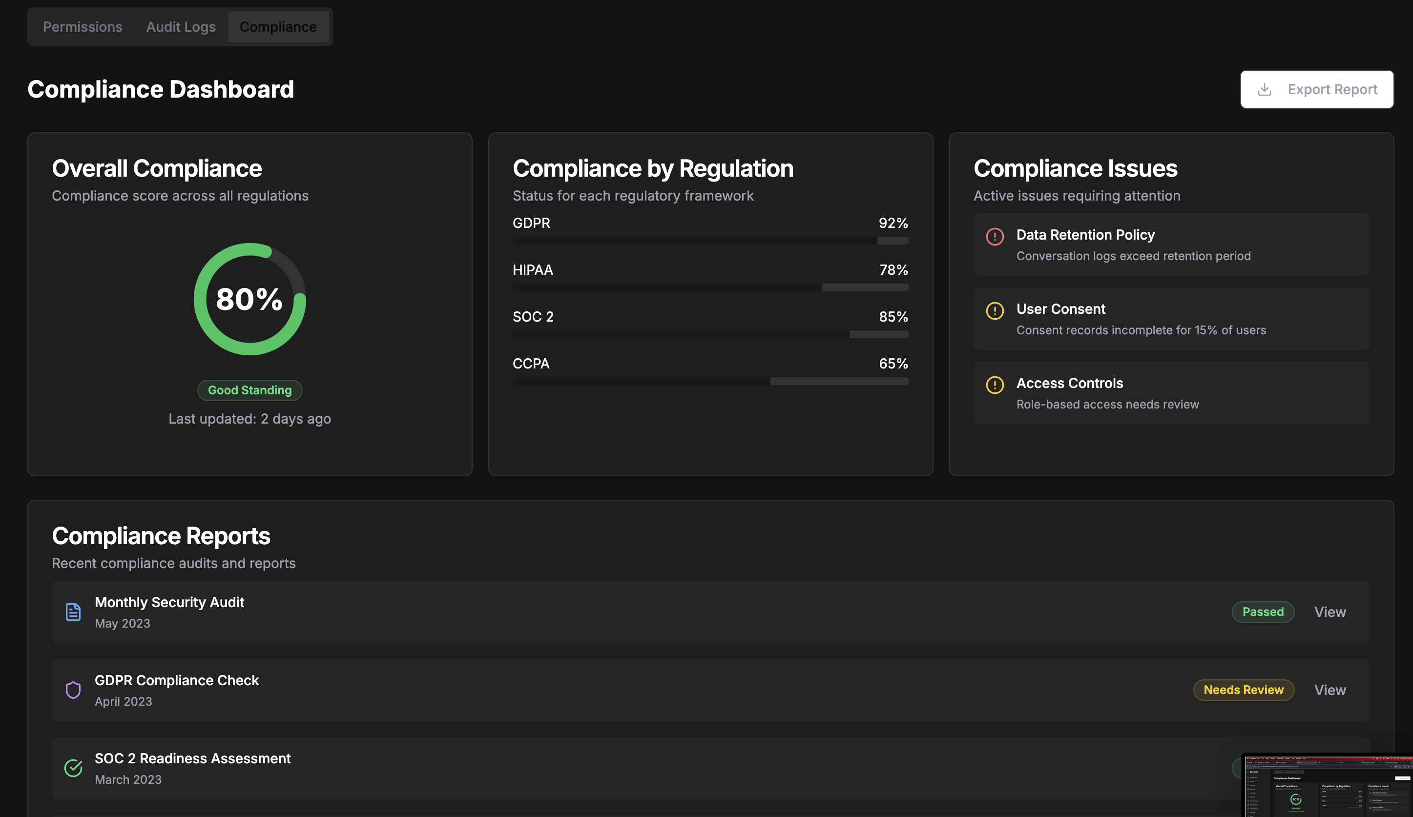 Xenovia Security Dashboard