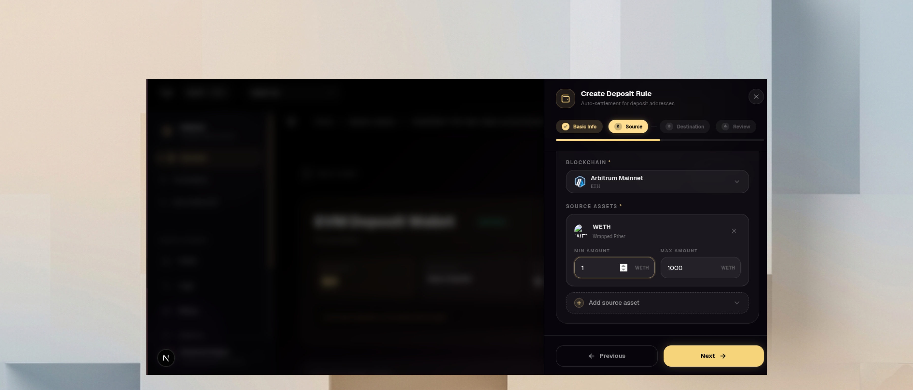 Create Deposit Rule Modal