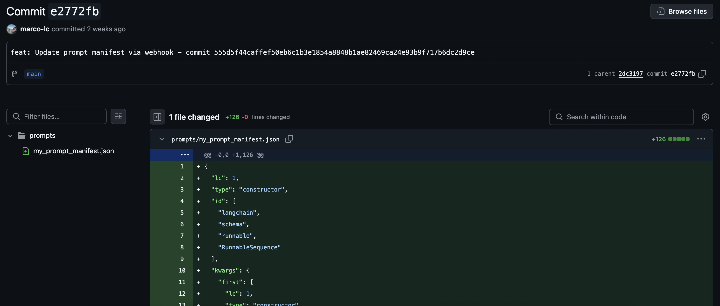 Manifest commited to Github