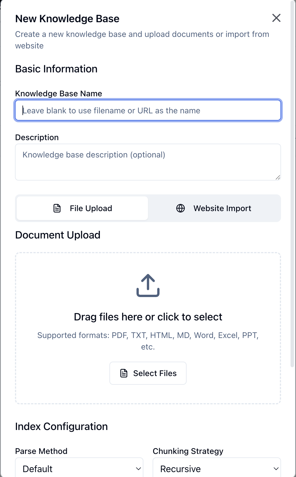 Upload Knowledge Base