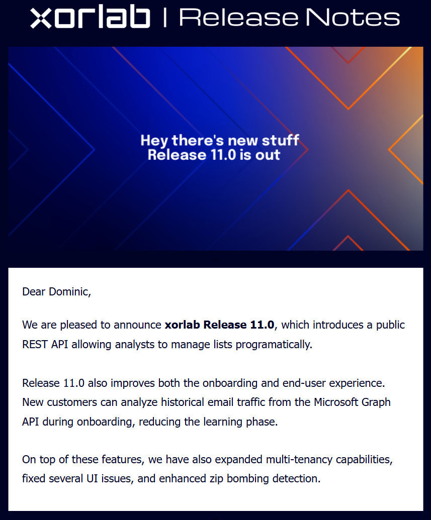 Release Announcements mailing list