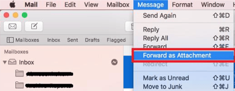 Forwarding an email in Apple Mail