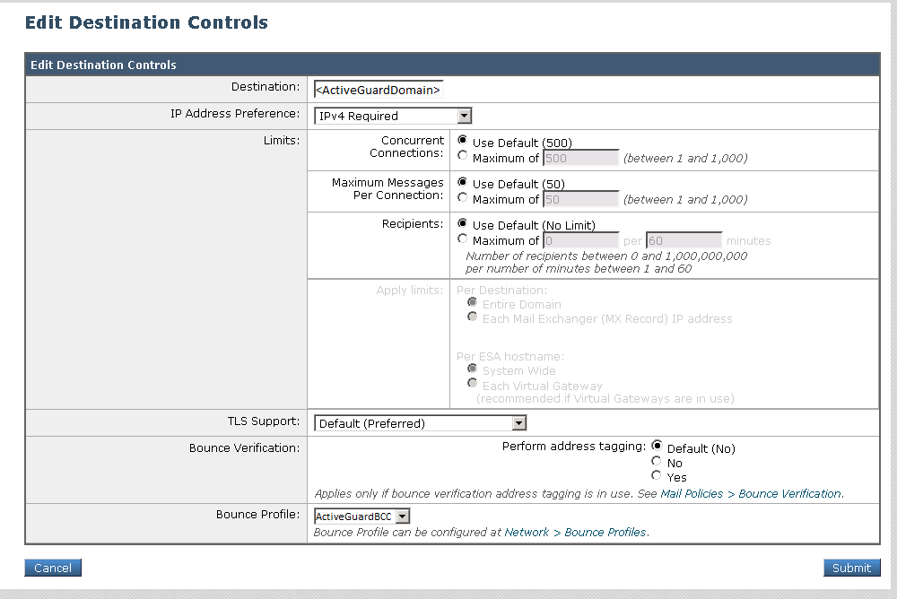 Destination Controls