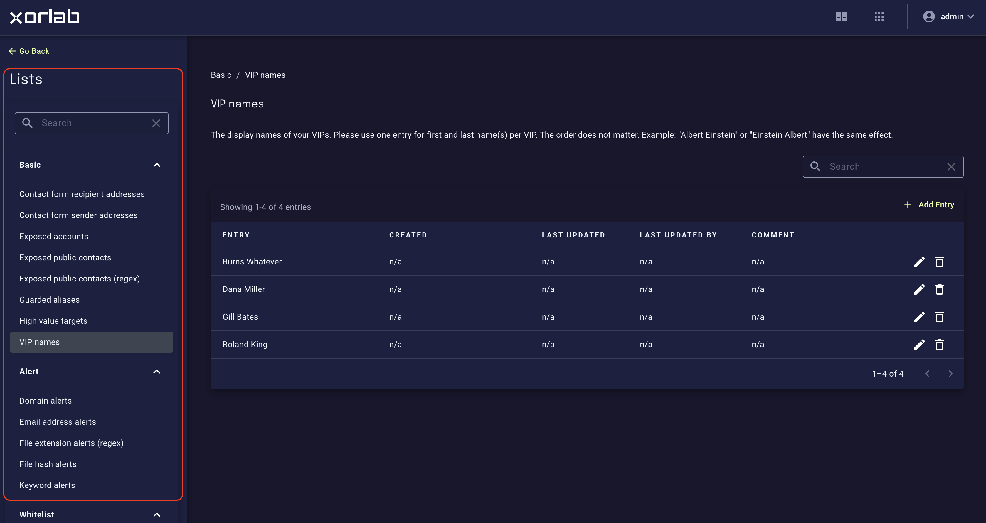 Built-in lists