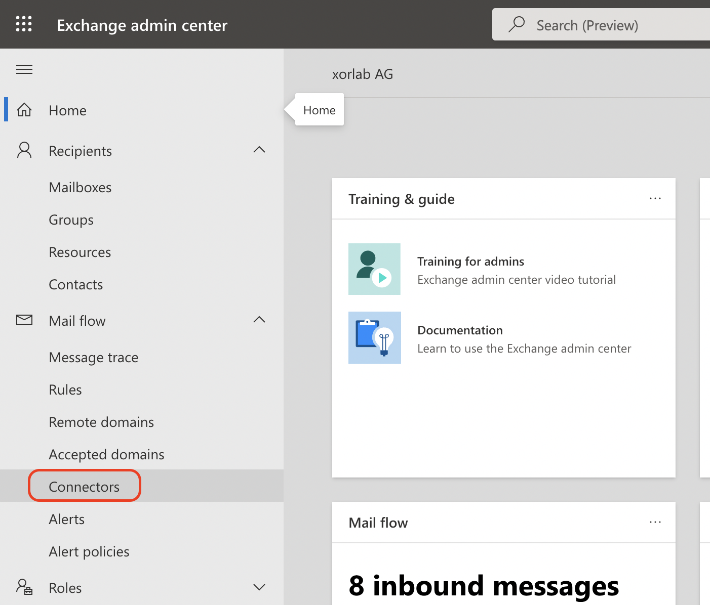 Mail flow connectors