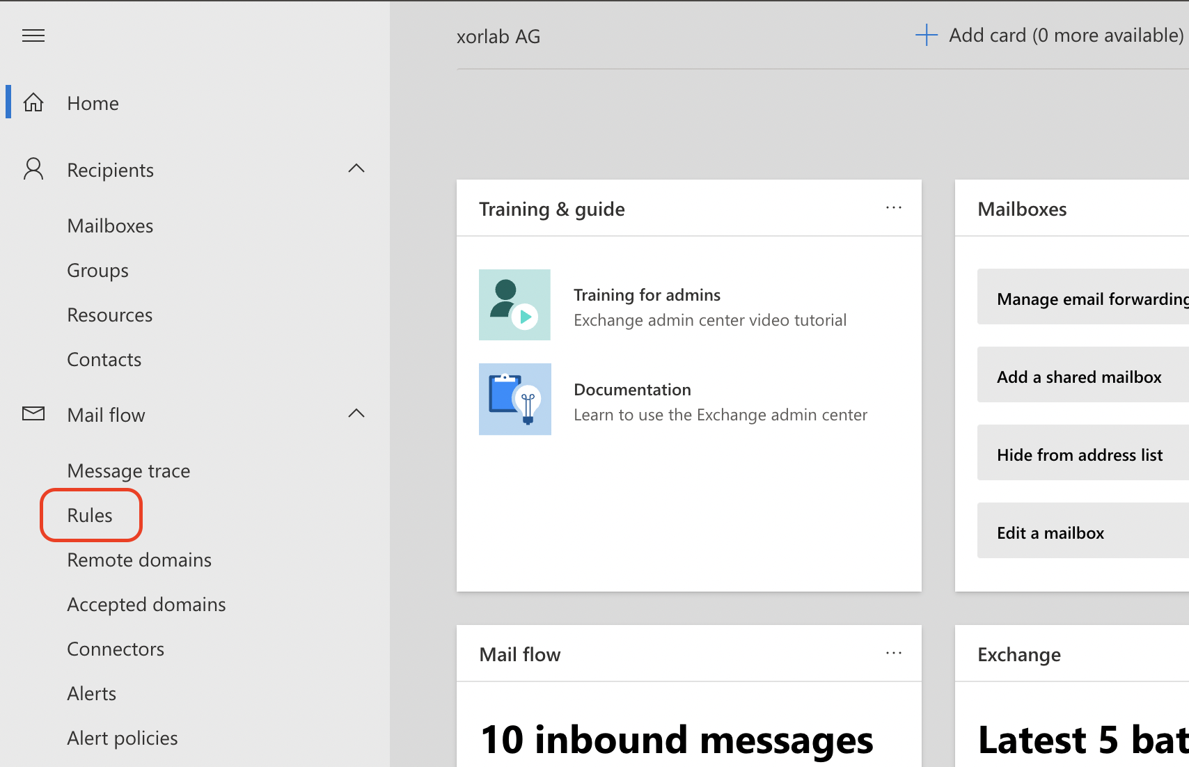 Mail flow rules
