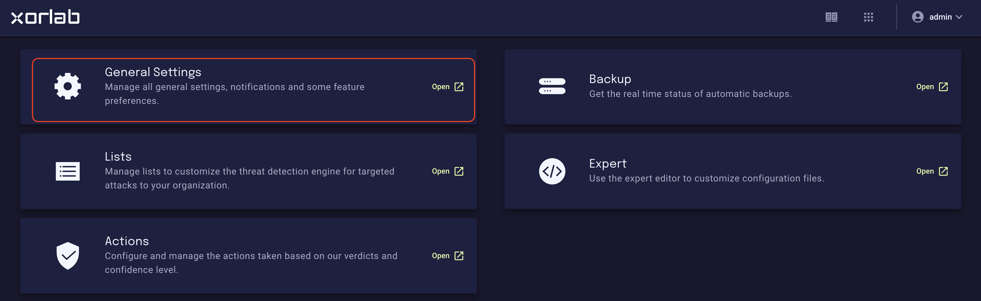 Selecting General Settings