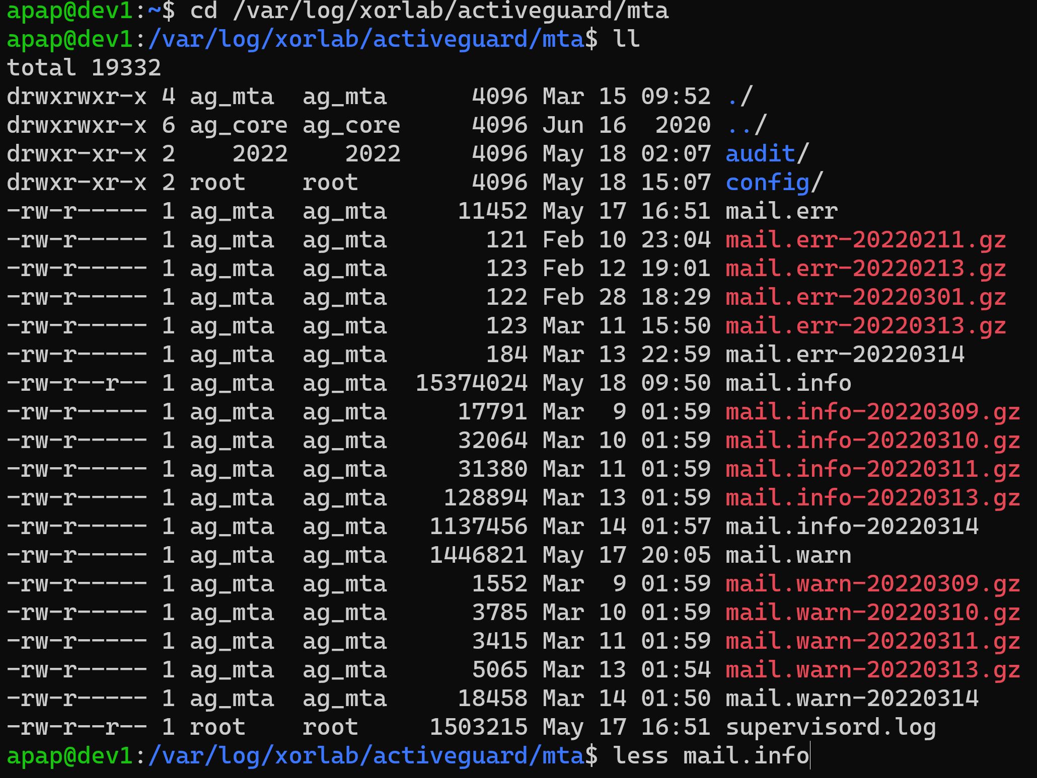 SMTP logs