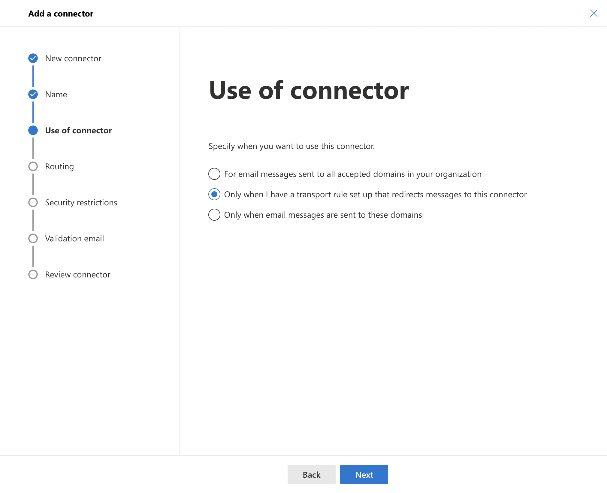 Use of connector