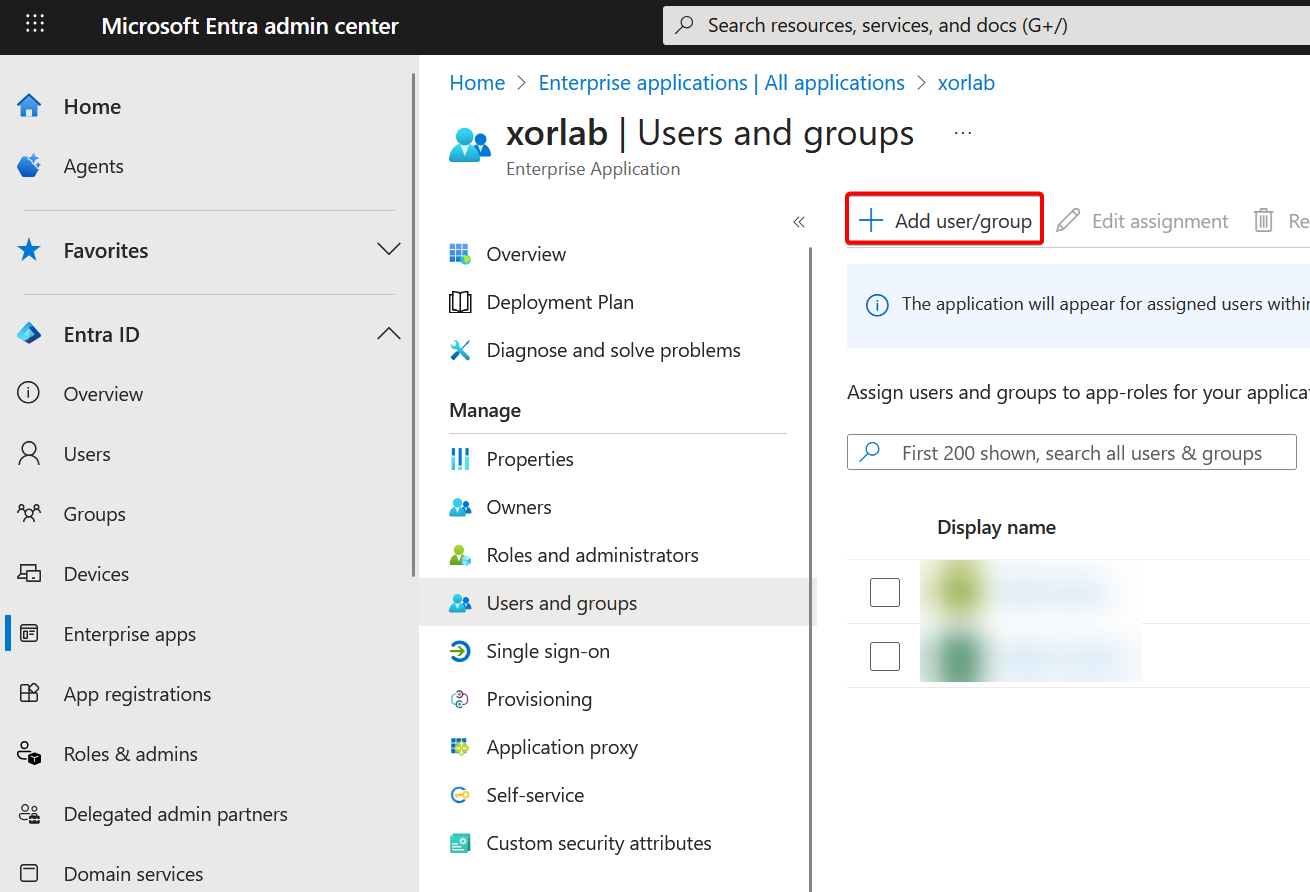 Add user/group