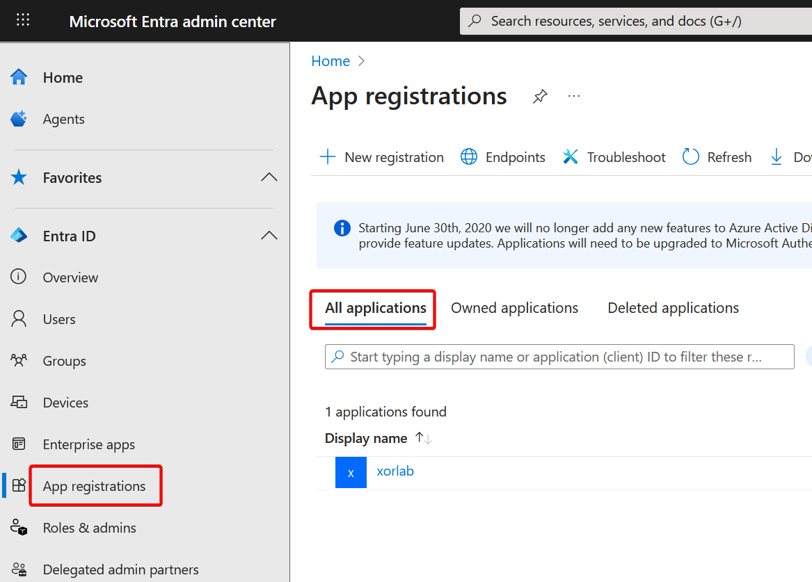 App registrations