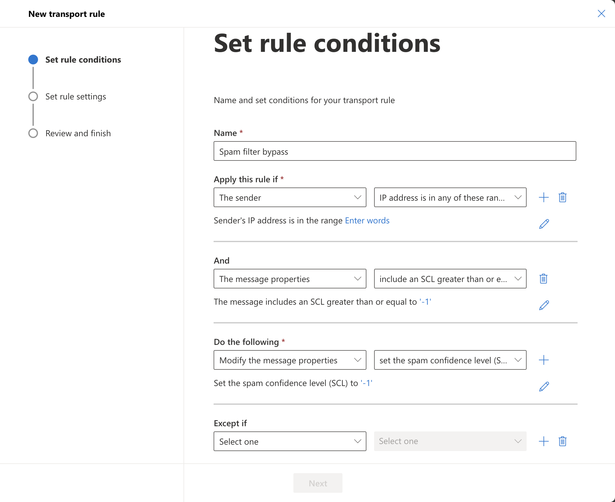 Bypass spam filtering actions