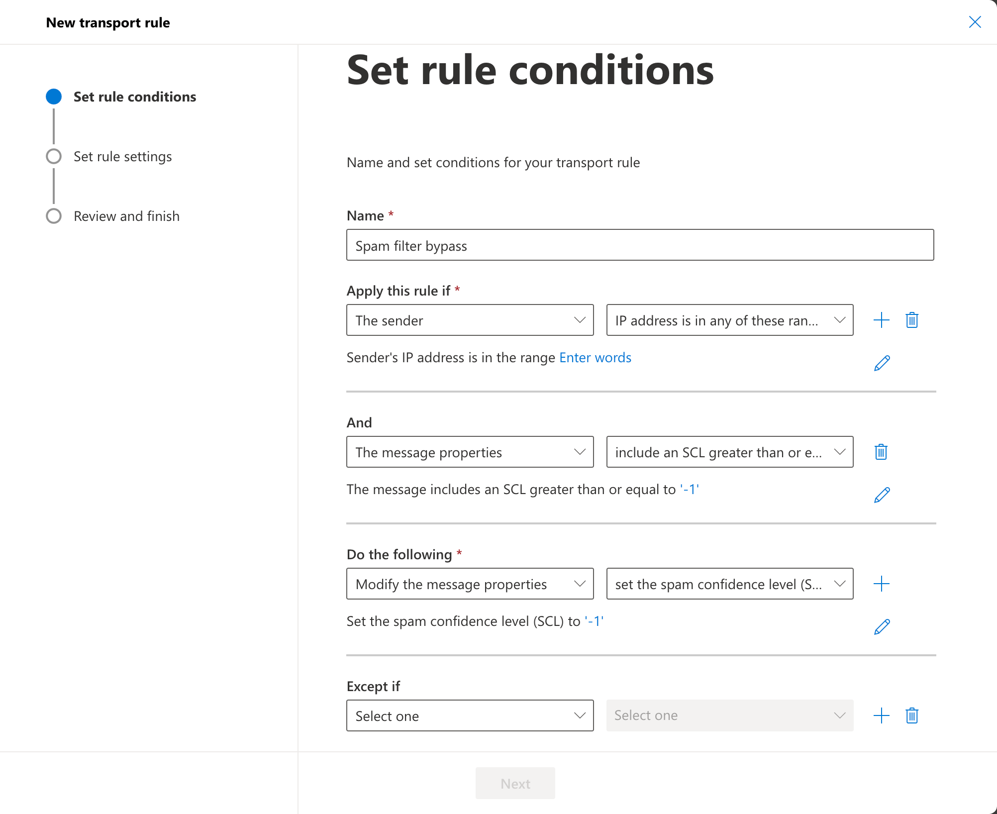 Bypass spam filtering actions