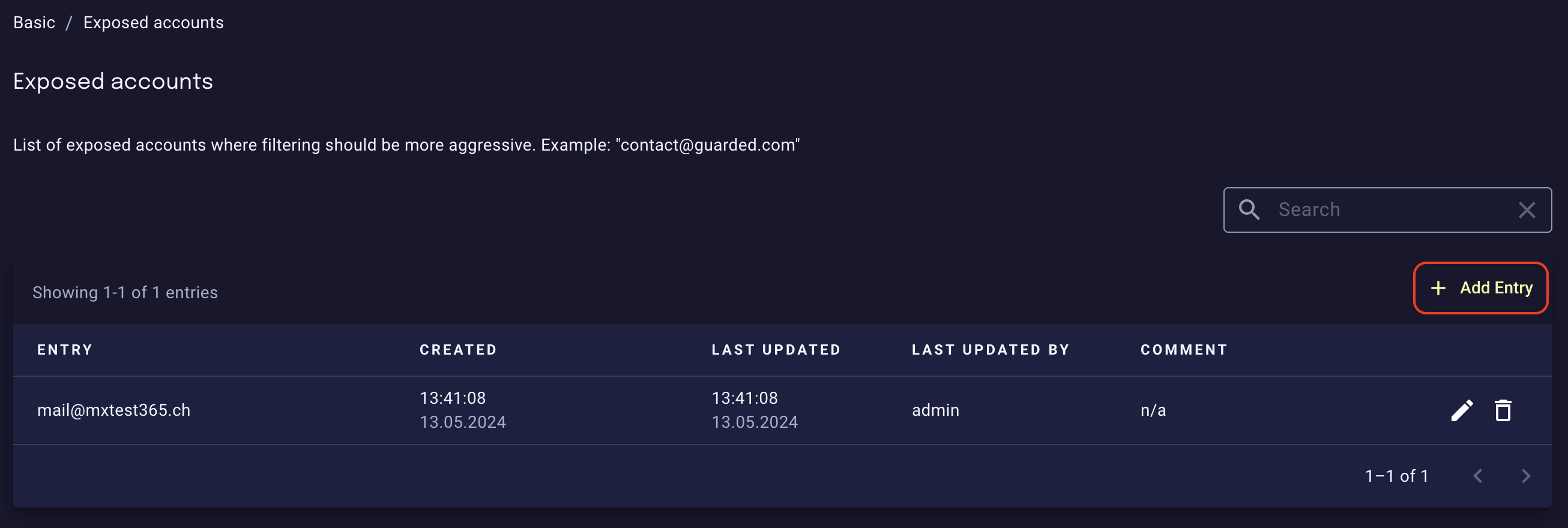 Registering exposed email accounts