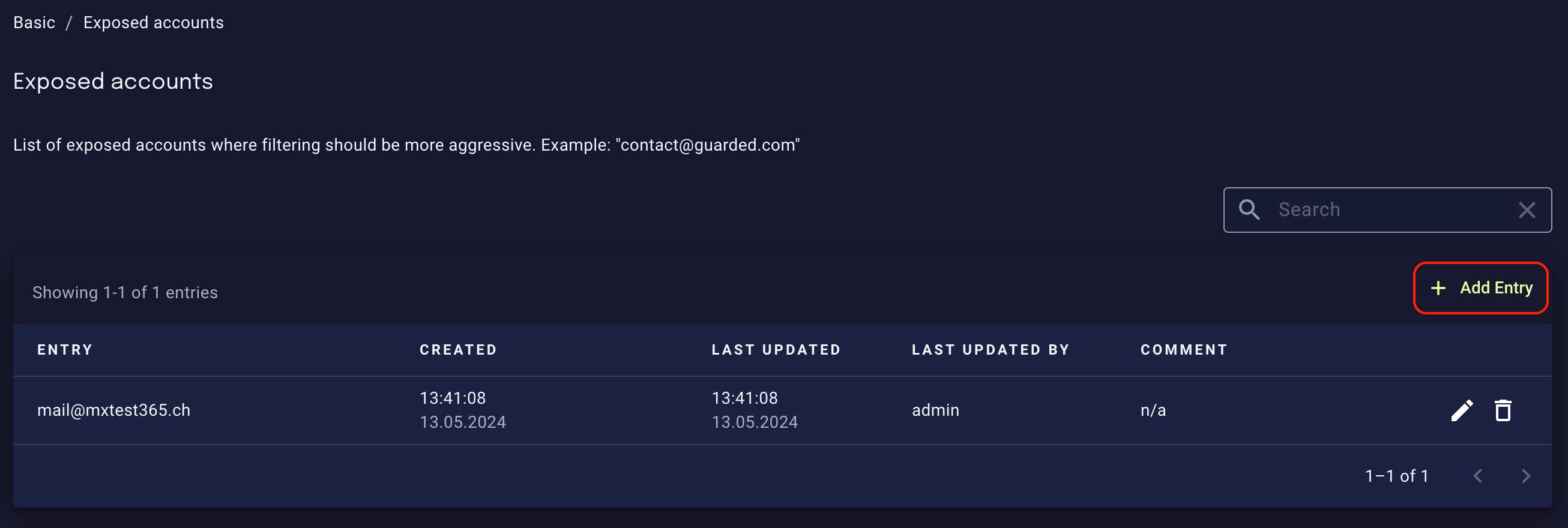 Registering exposed email accounts