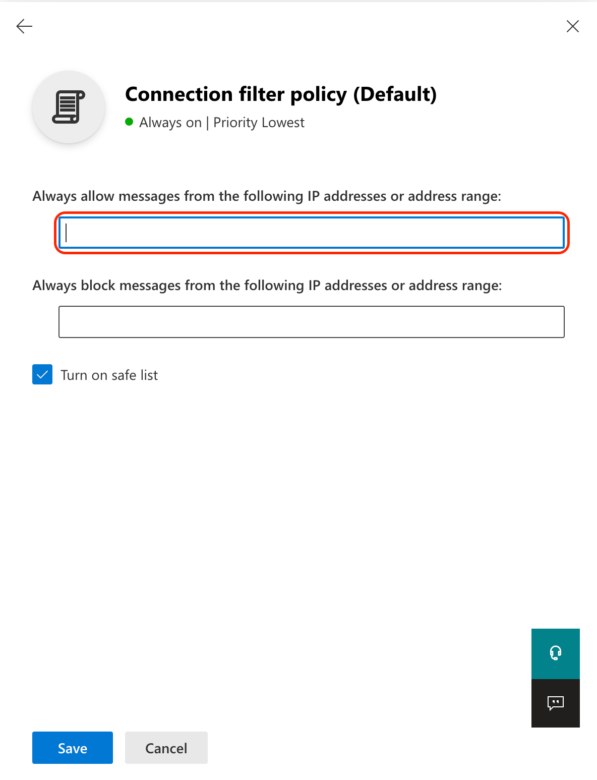 Allowed IPS for connection cilter