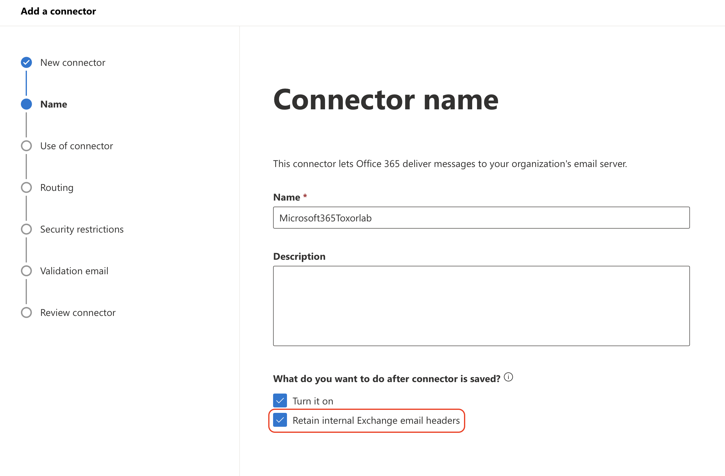 Connector name from M365