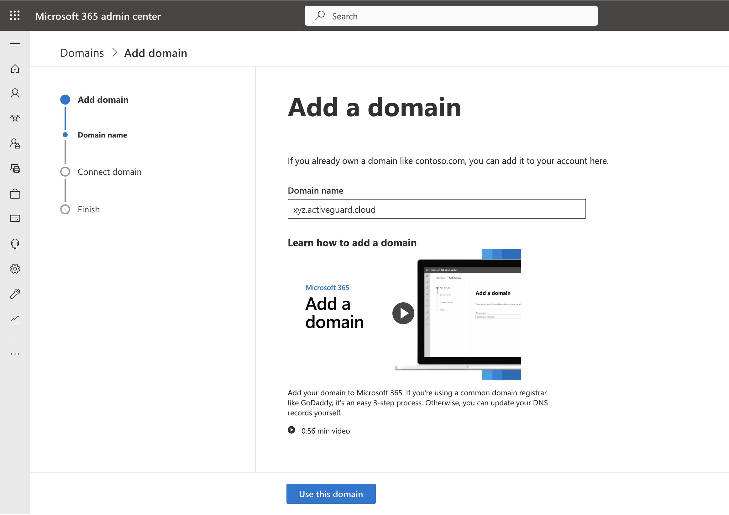Add a domain name