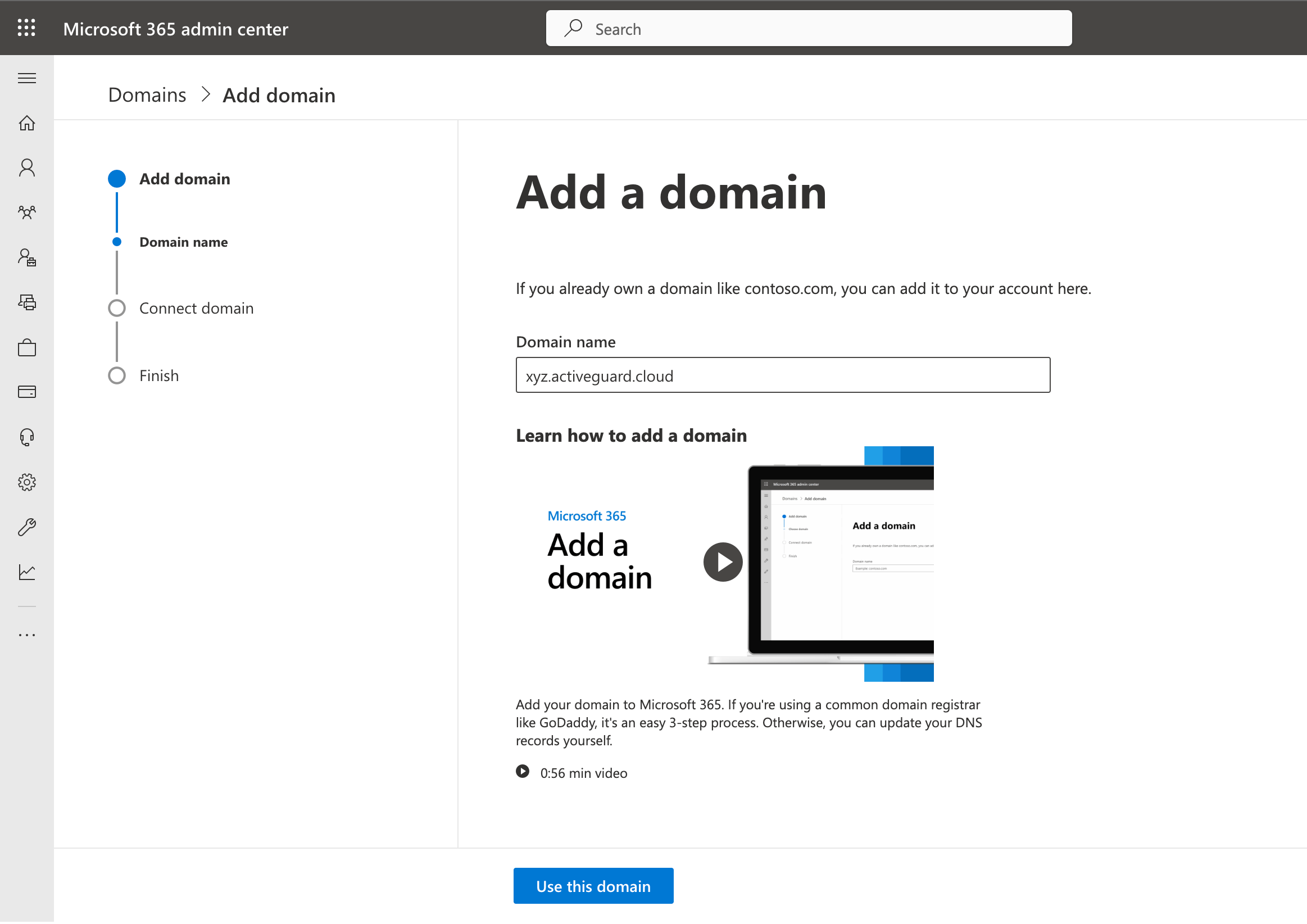 Add a domain name