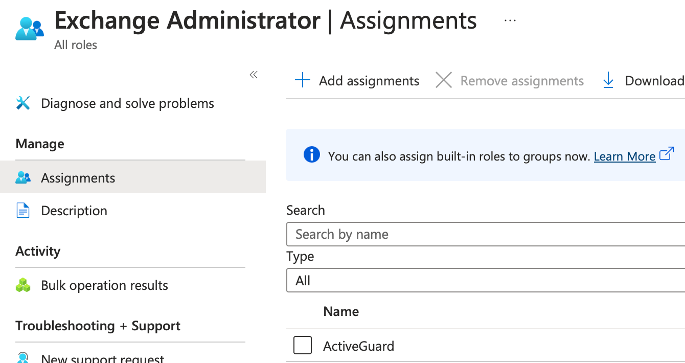 Exchange Administrator Role