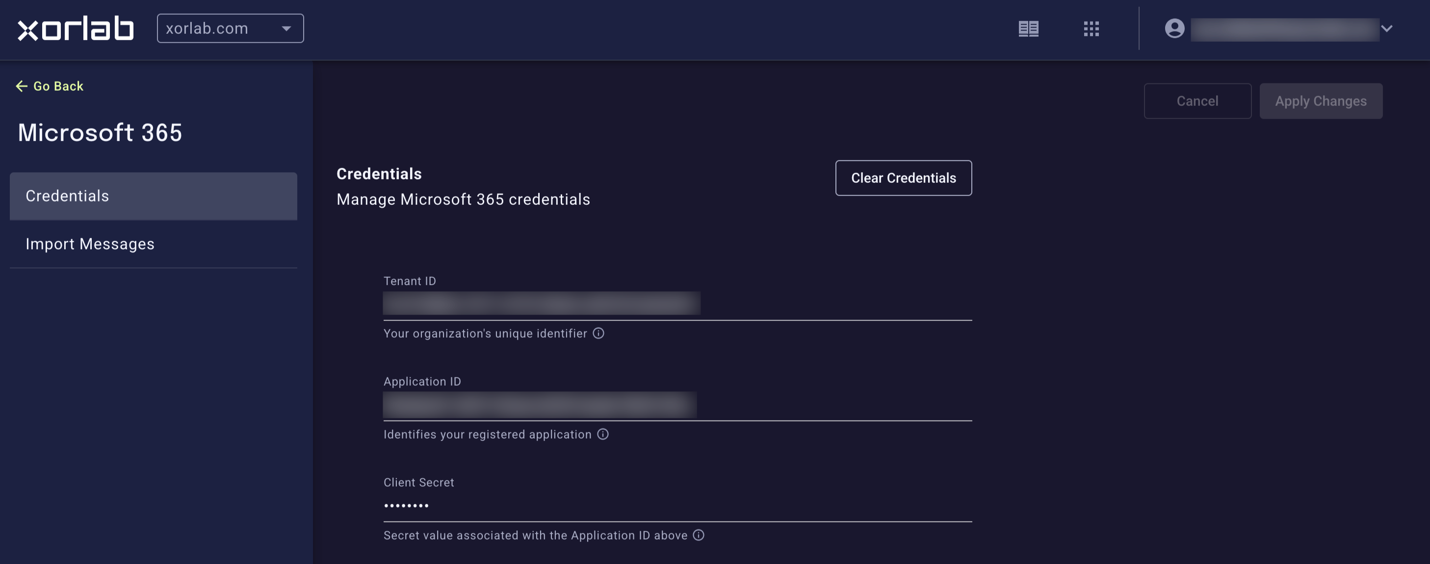 M365 credentials