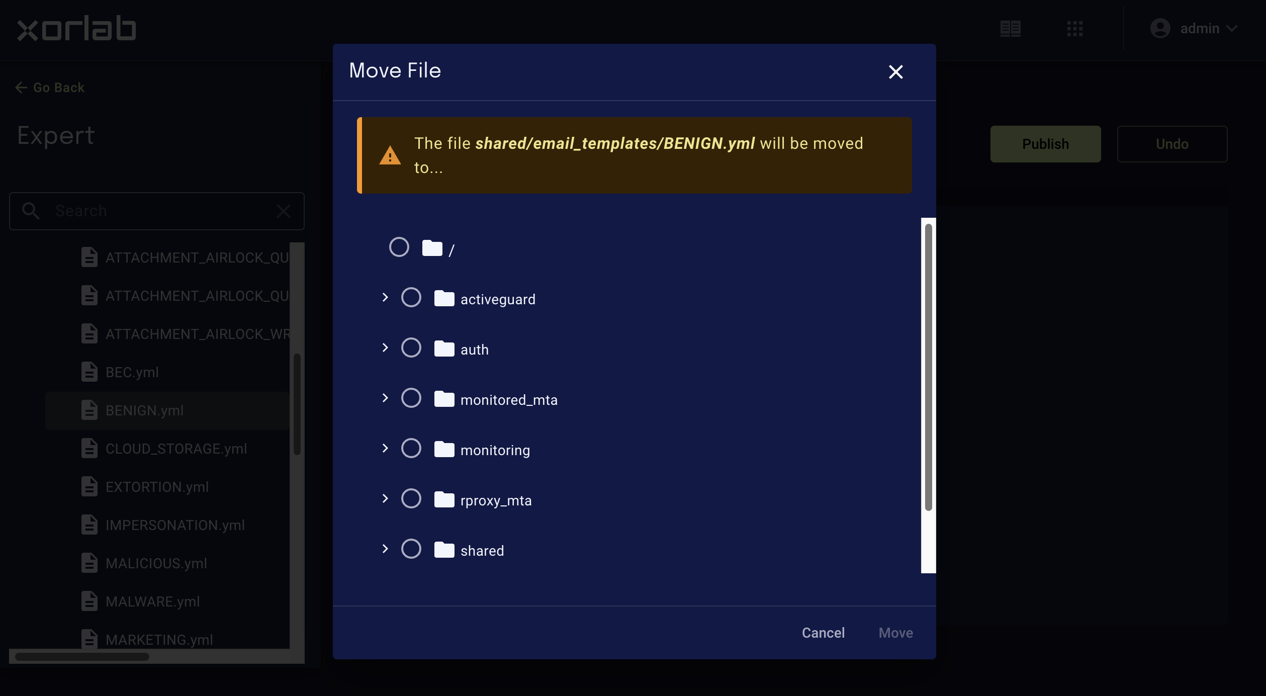 Move File dialog box