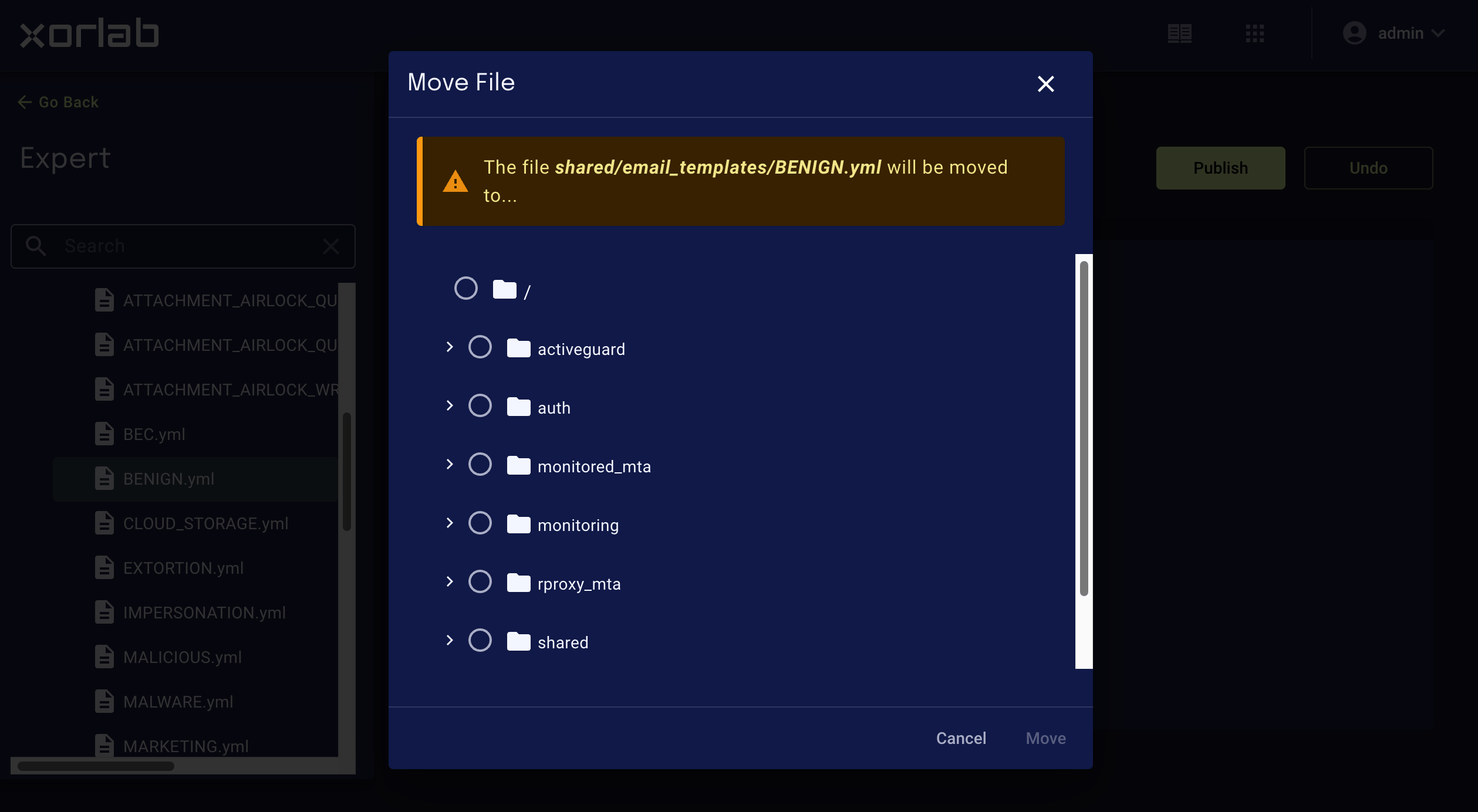 Move File dialog box
