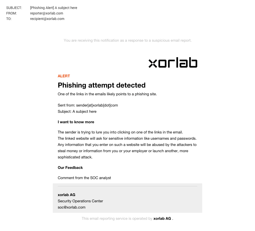 Phishing email