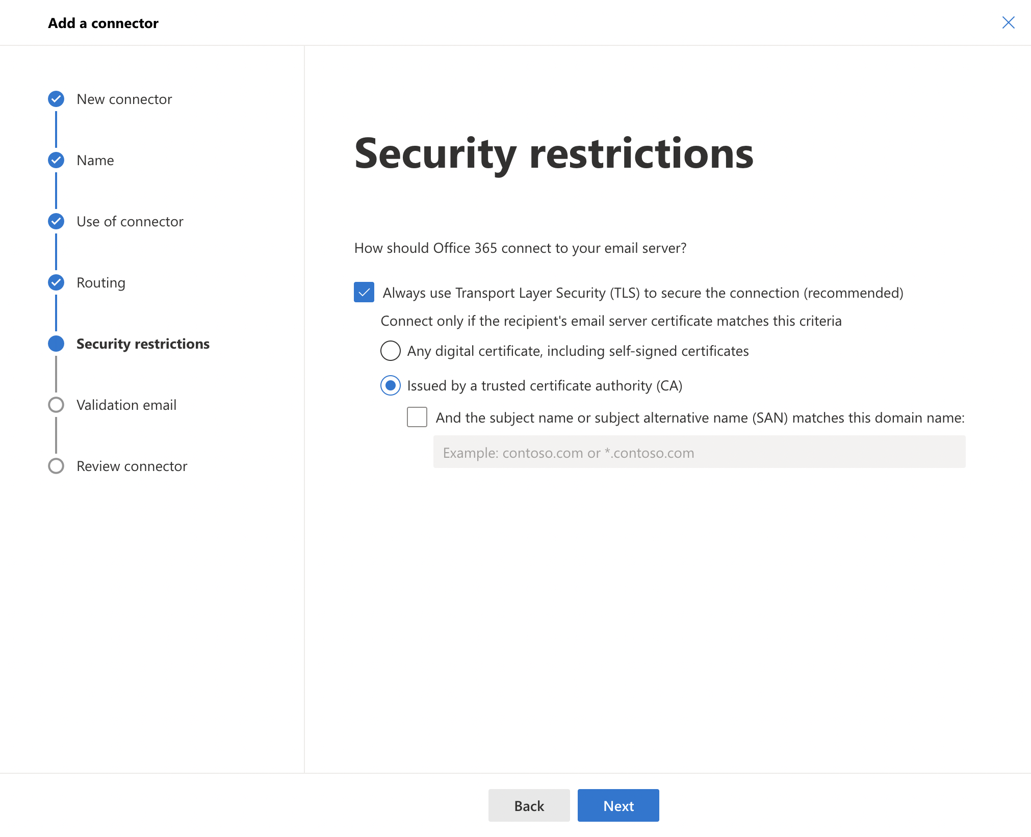 Security restrictions