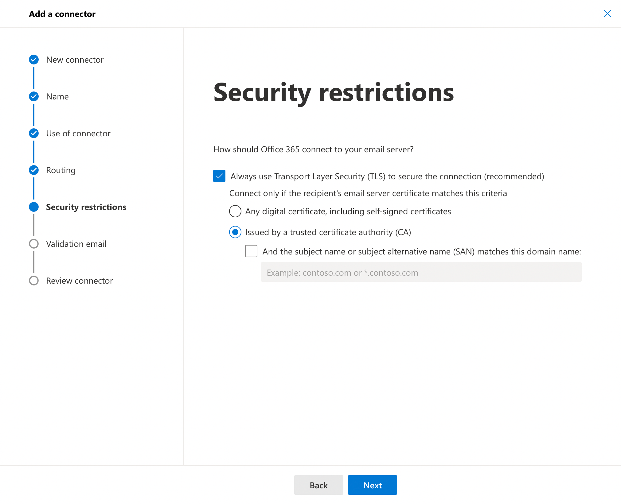 Security restrictions