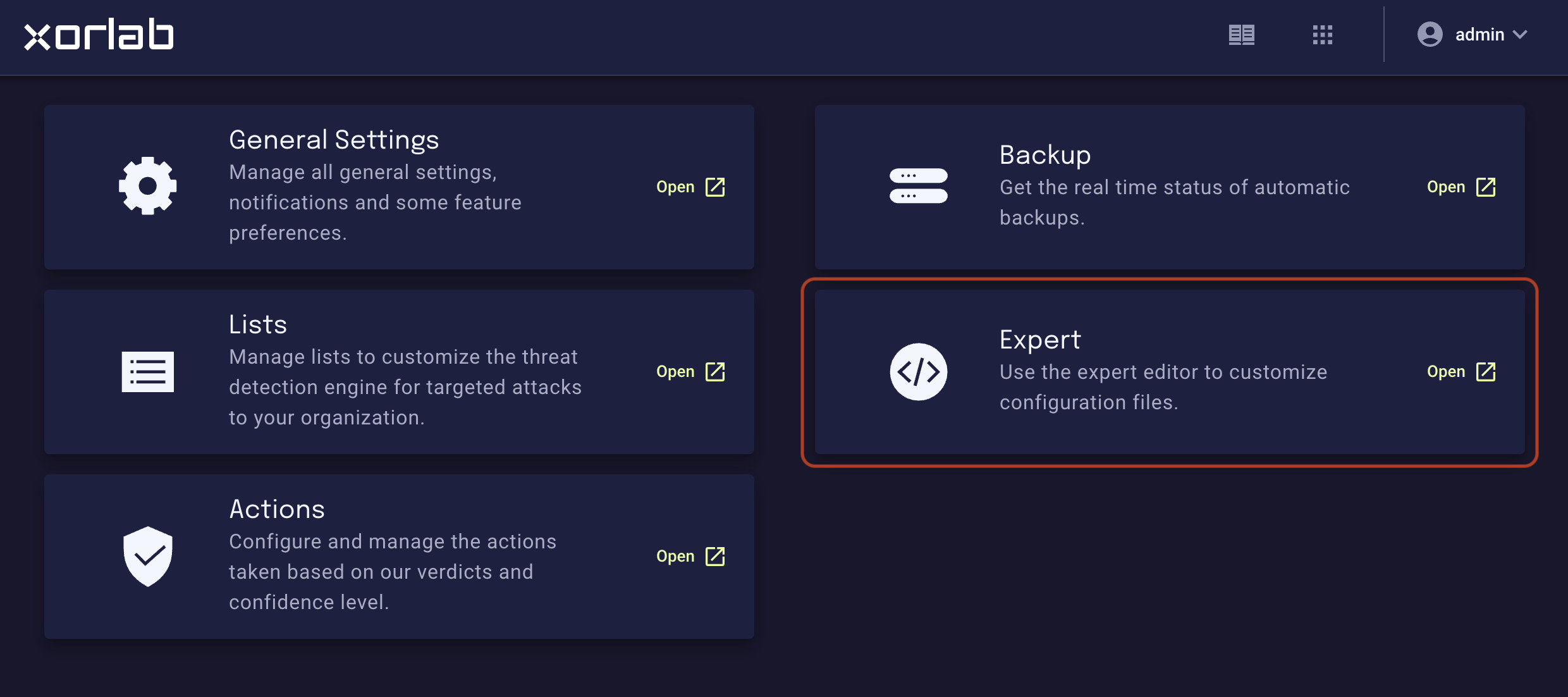 Selecting the Expert Editor