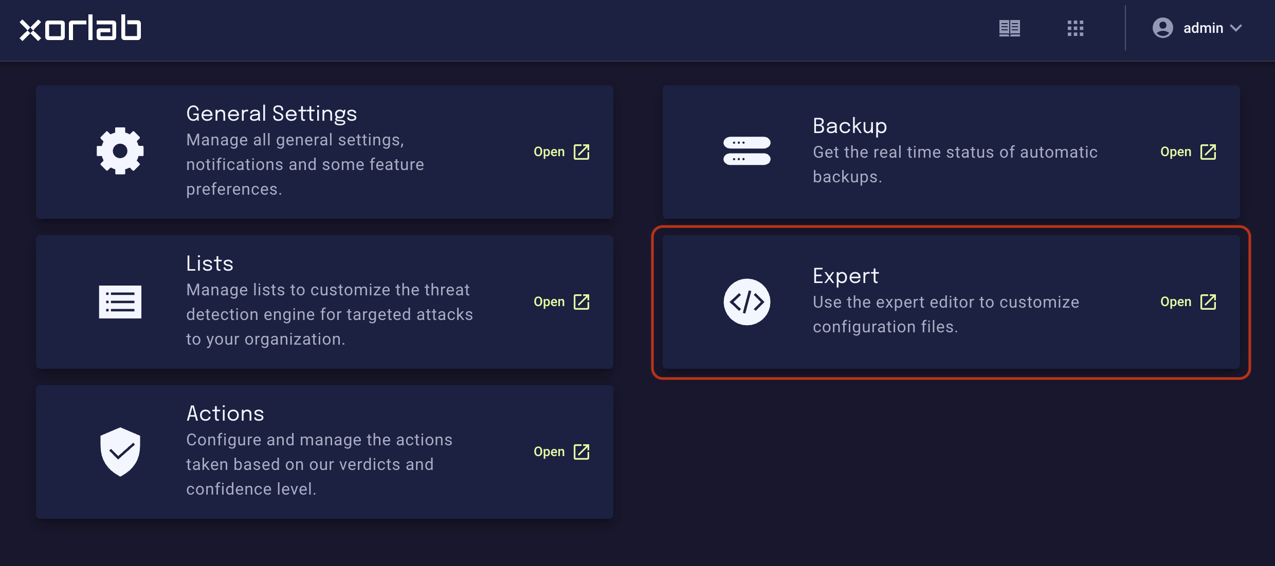 Selecting the Expert Editor
