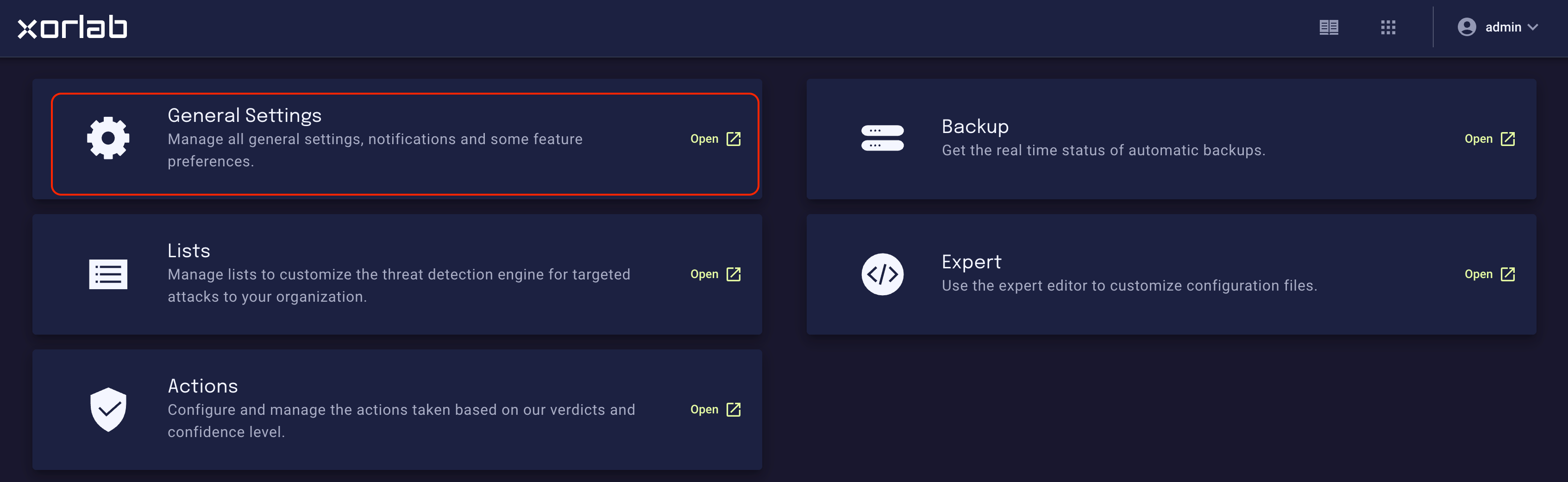 Selecting General Settings