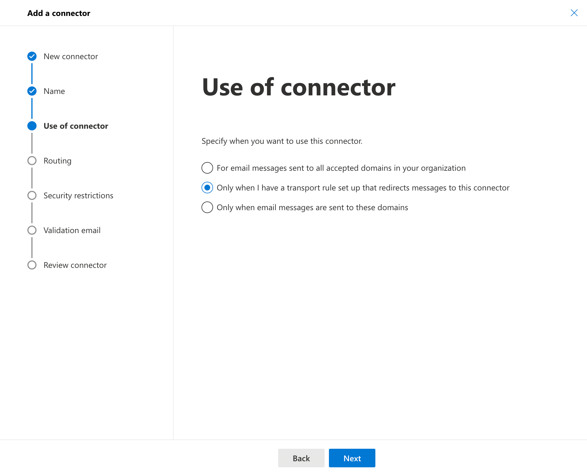 Use of connector